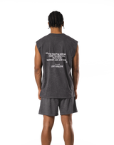 Stretch Nylon Wappen Vintage Tanktop - D.Grey