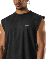 Stretch Nylon Wappen Vintage Tanktop - Black