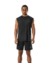 Stretch Nylon Wappen Vintage Tanktop - Black