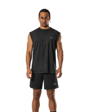 Stretch Nylon Wappen Vintage Tanktop - Black