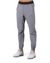 Logo Rib Stretch Slim Straight Pants - Grey