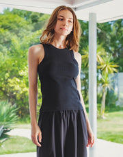 Cup In Rib Tanktop - Black