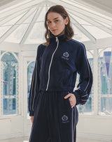 Velour Track Jacket - Navy