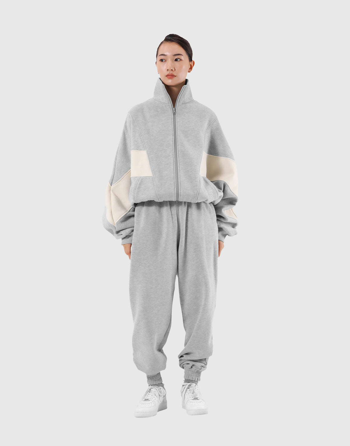 Loose Fit Zip Up Sweat Jacket 2 - Grey