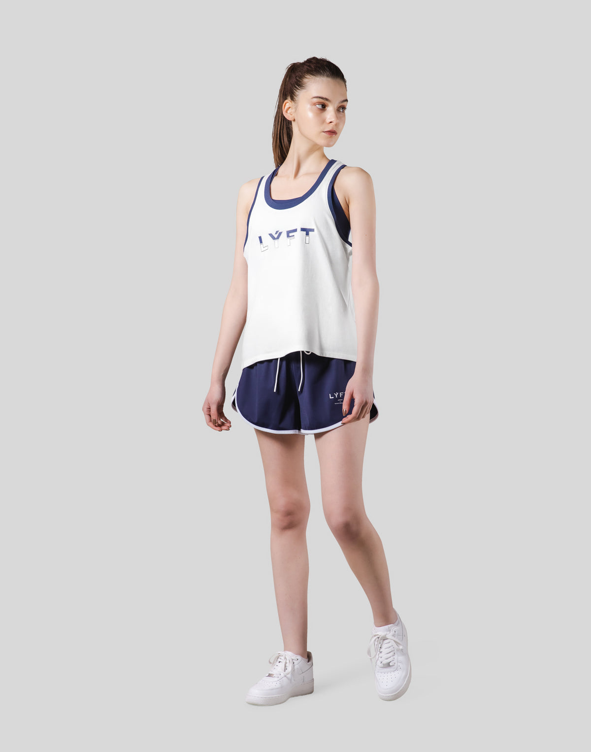 Piping No Sleeve Shirt - White