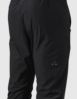 Logo Rib Stretch Slim Straight Pants - Black