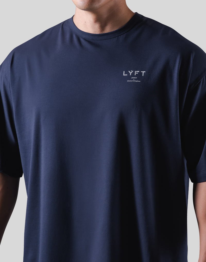 One Point Logo Stretch Big T-Shirt - Navy