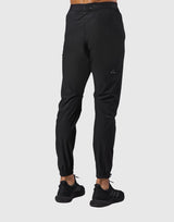 Logo Rib Stretch Slim Straight Pants - Black