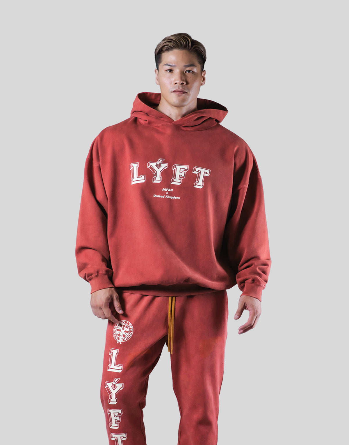 College Logo Vintage Sweat Hoodie - Red