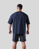 One Point Logo Stretch Big T-Shirt - Navy