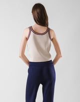 Tricolor Knit No Sleeve - Ivory