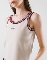 Tricolor Knit No Sleeve - Ivory