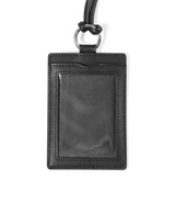 Leather Strap Card Holder - Black