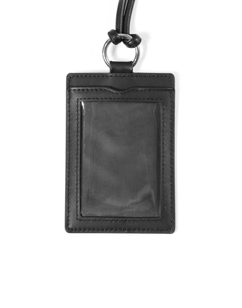 Leather Strap Card Holder - Black