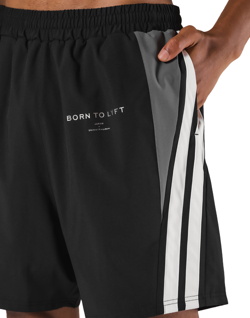 2Line Wide Shorts - Black – LÝFT 2Line Wide Shorts - Black – LÝFT