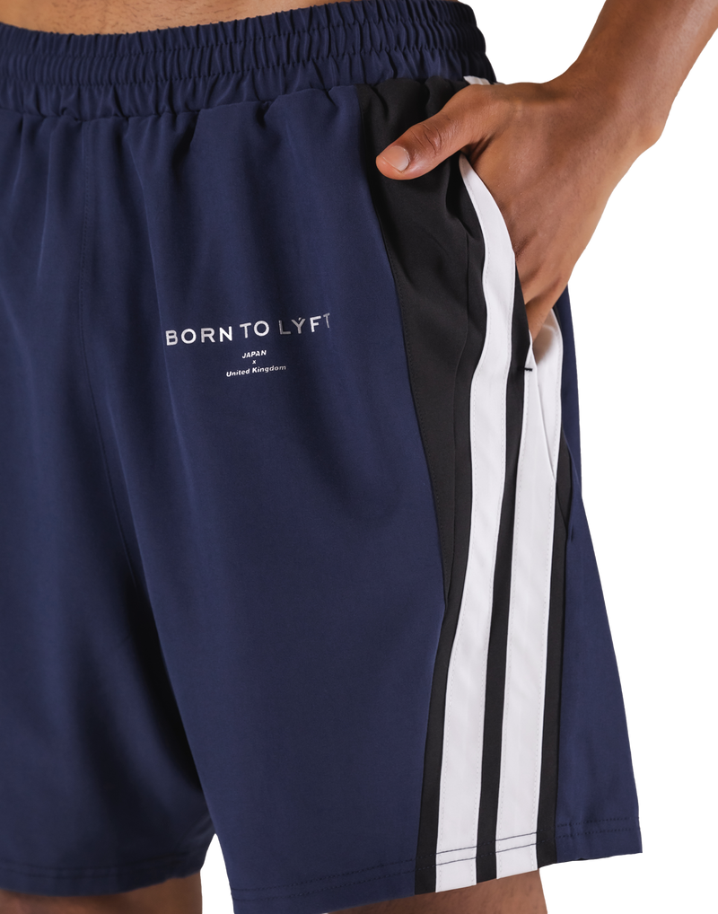 2Line Wide Shorts - Navy – LÝFT 2Line Wide Shorts - Navy – LÝFT