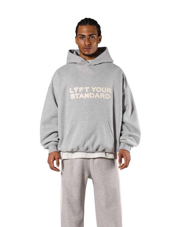 Pile Wappen Oversize Hoodie - Grey