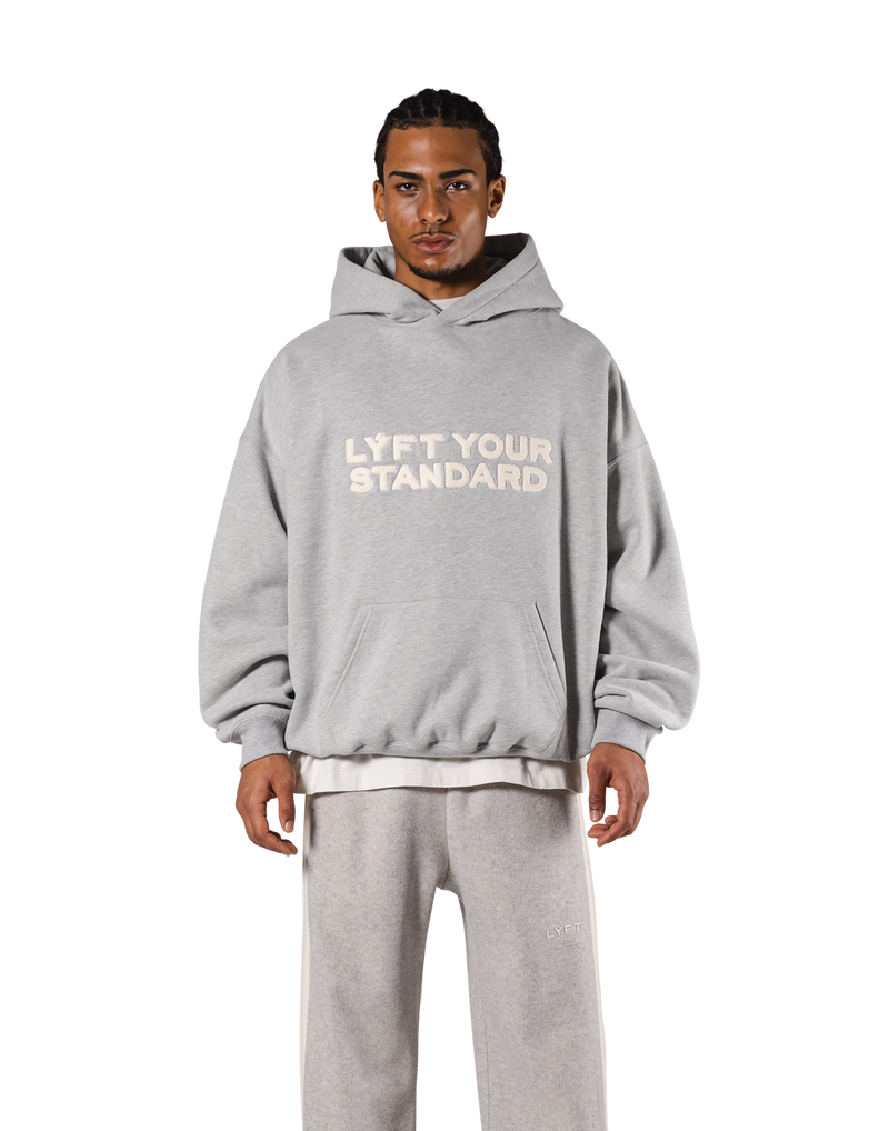 Pile Wappen Oversize Hoodie - Grey