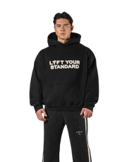 Pile Wappen Oversize Hoodie - Black