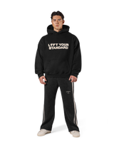 Pile Wappen Oversize Hoodie - Black