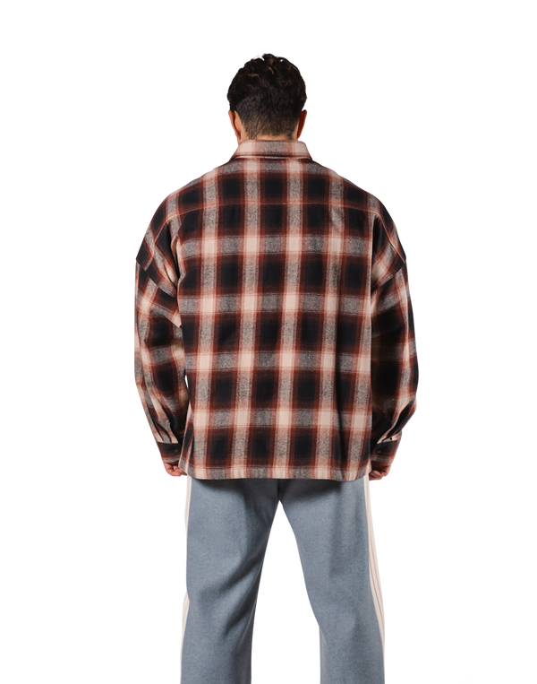 Oversize Flannel Shirt - Red