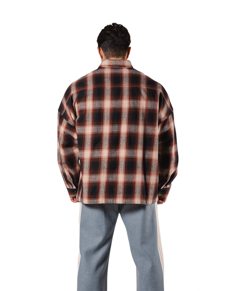 Oversize Flannel Shirt - Red