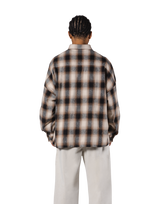 Oversize Flannel Shirt - Brown