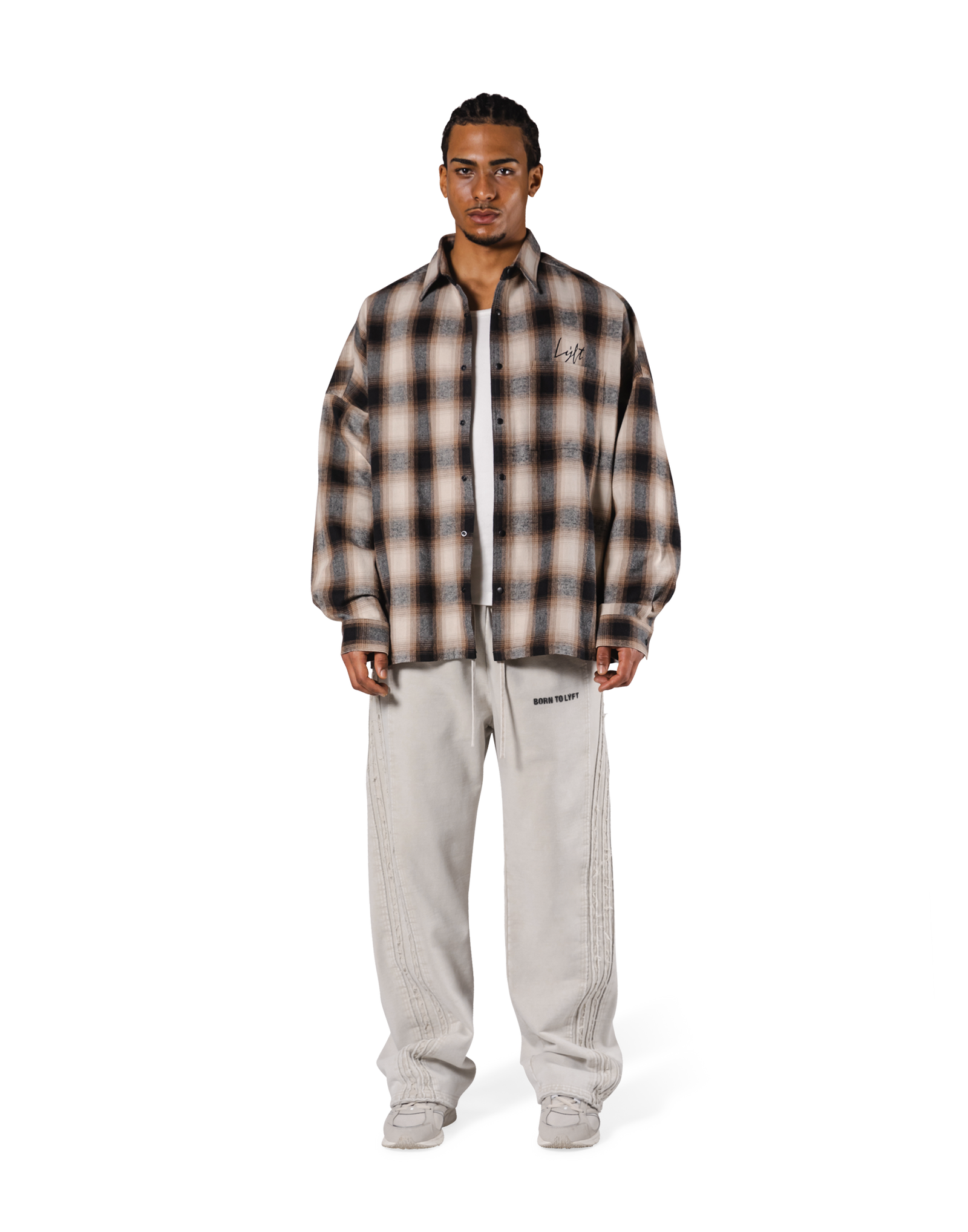 Oversize Flannel Shirt - Brown – LÝFT
