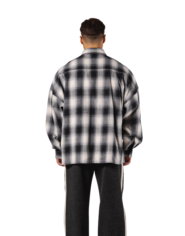 Oversize Flannel Shirt - Black