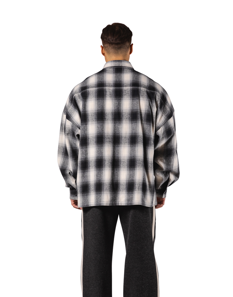 Oversize Flannel Shirt - Black