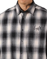 Oversize Flannel Shirt - Black