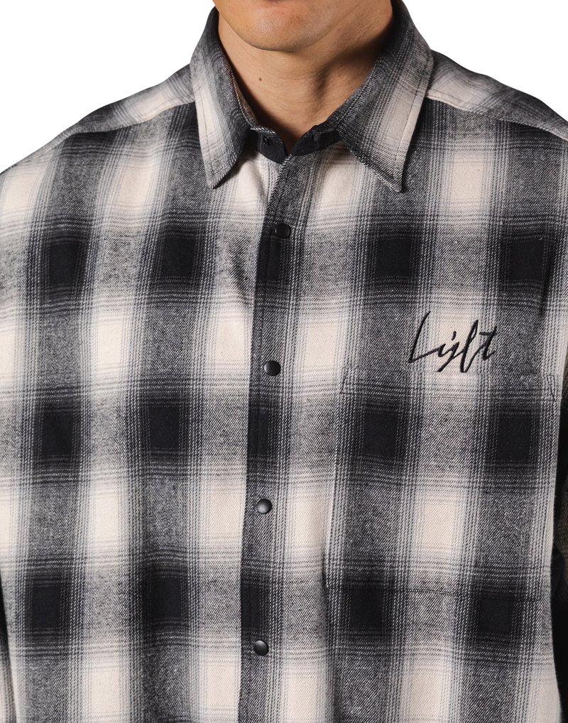 Oversize Flannel Shirt - Black