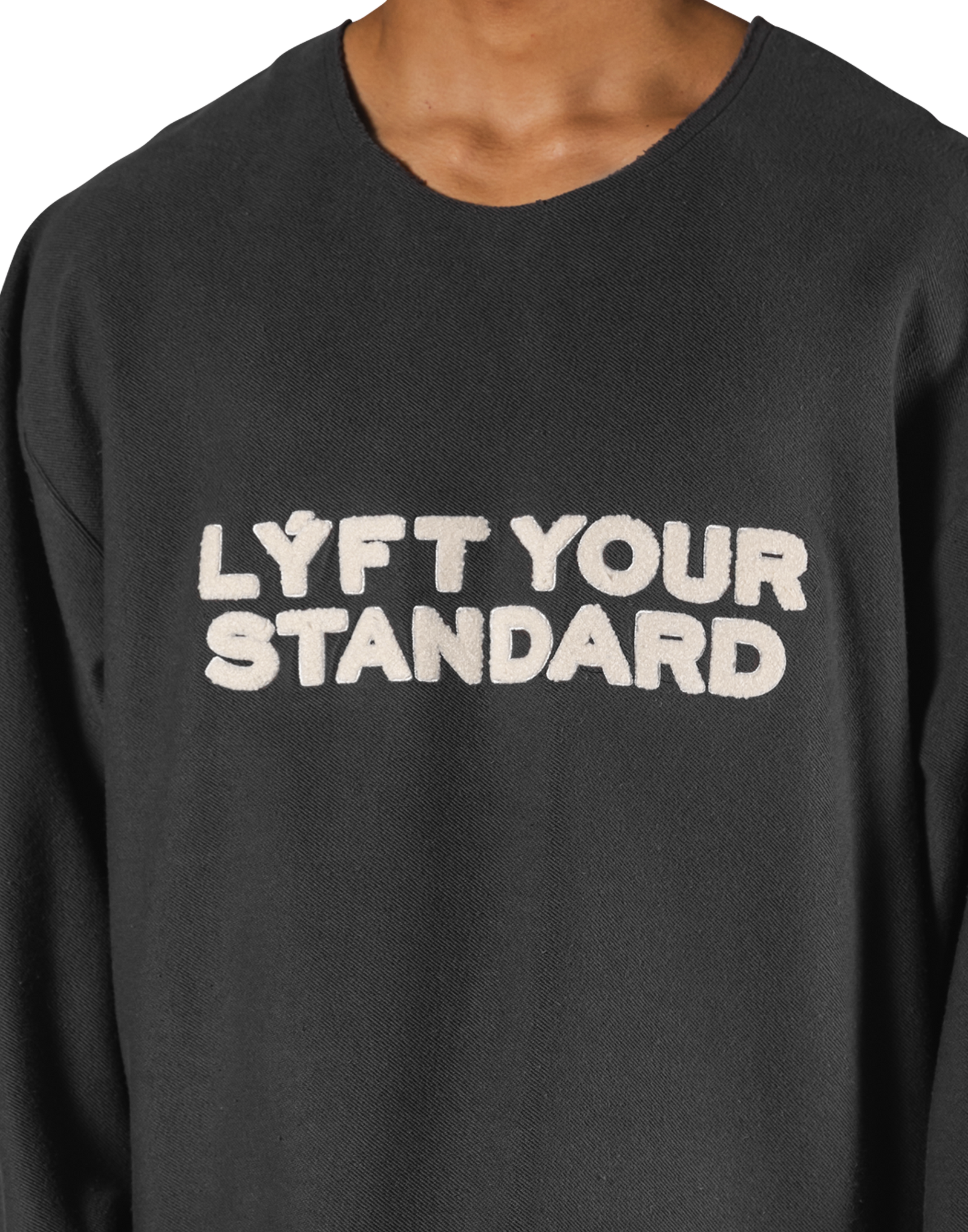 LÝFT リフト KNIT LIKE LOOSE SWEAT LONGSHIRT Pile Wappen Knit Like Loose Sweat Shirt - D.Grey – LÝFT