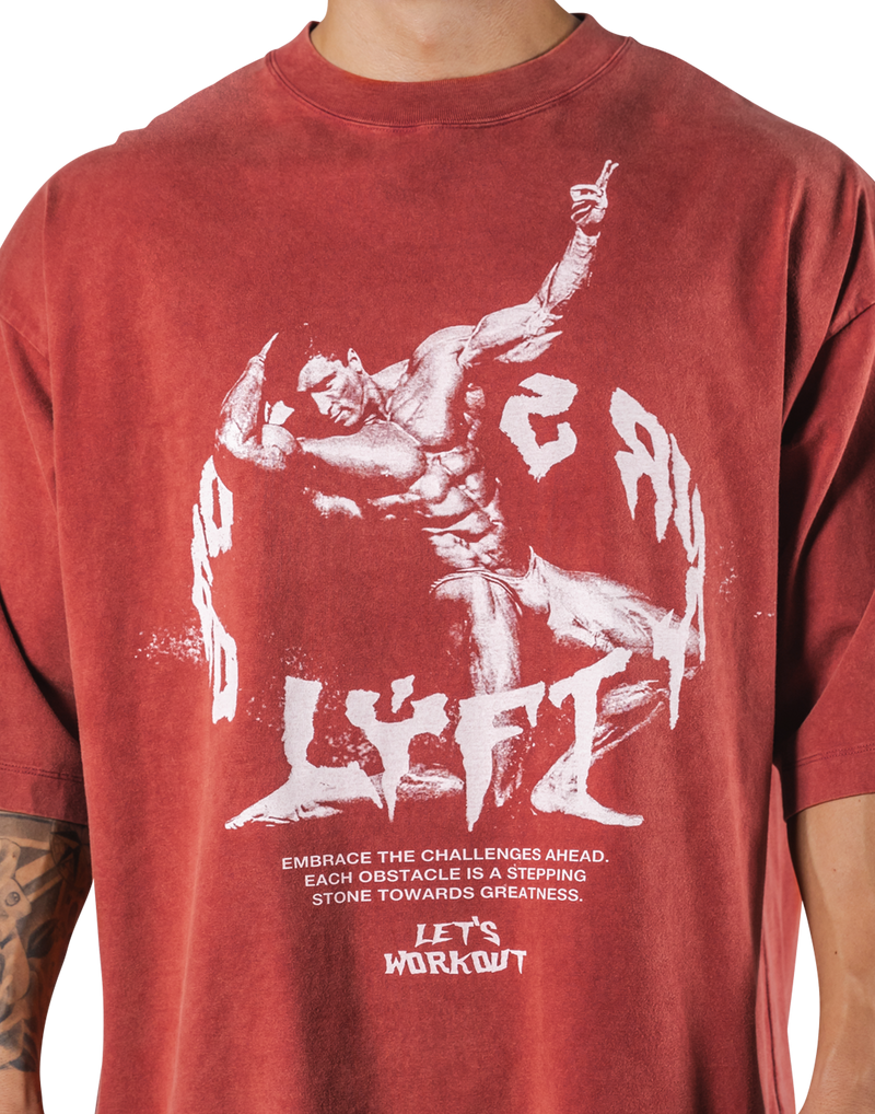 Legend Graphic Vintage Extra Big T-Shirt - Red