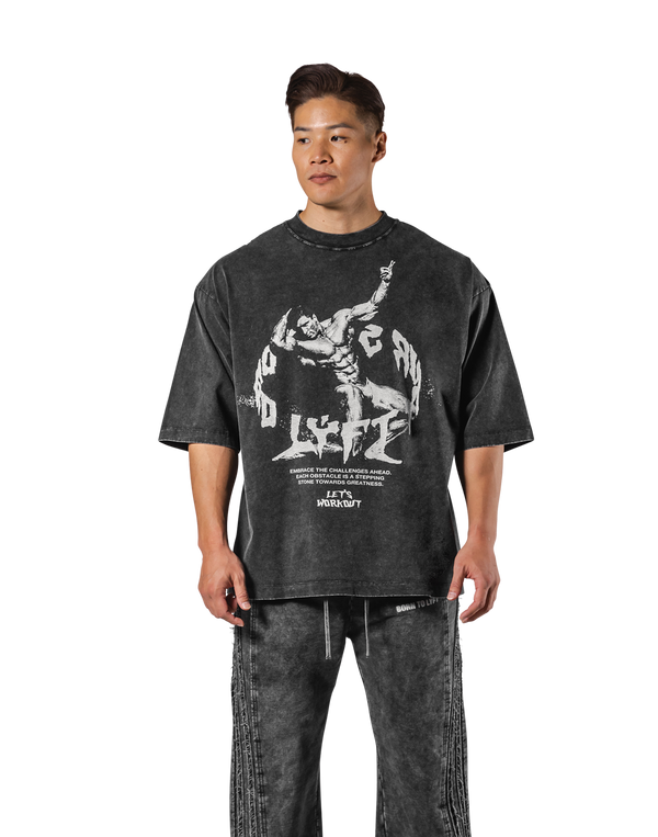 Legend Graphic Vintage Extra Big T-Shirt - Black