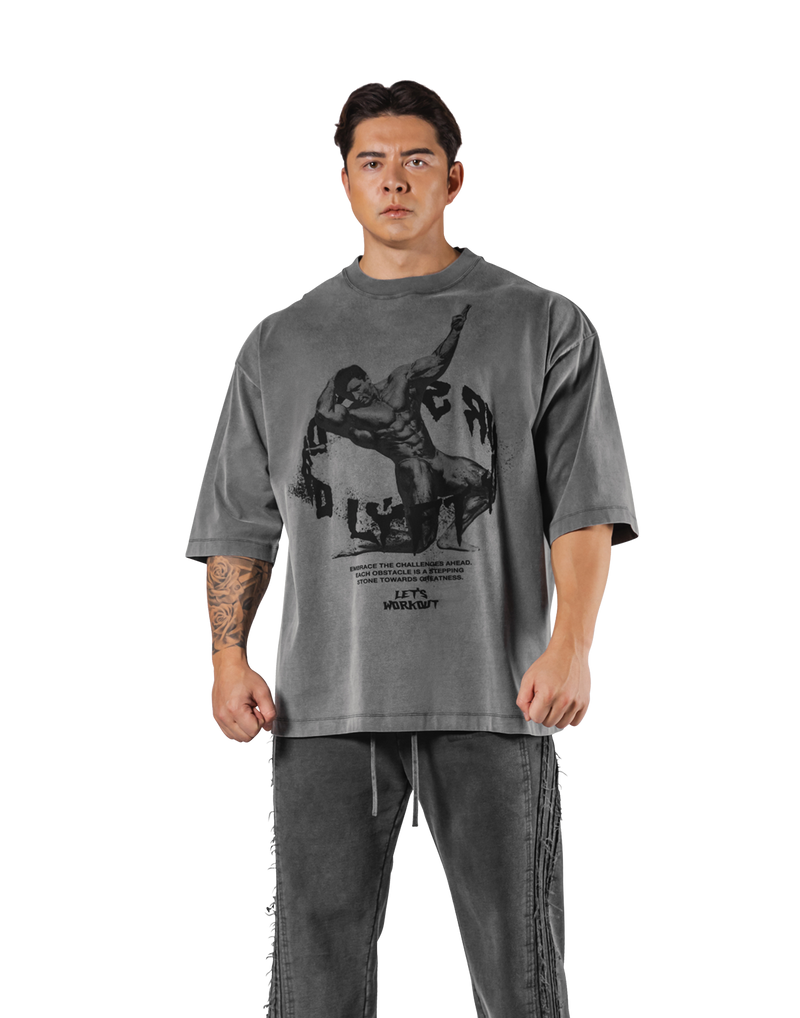 Legend Graphic Vintage Extra Big T-Shirt - Grey