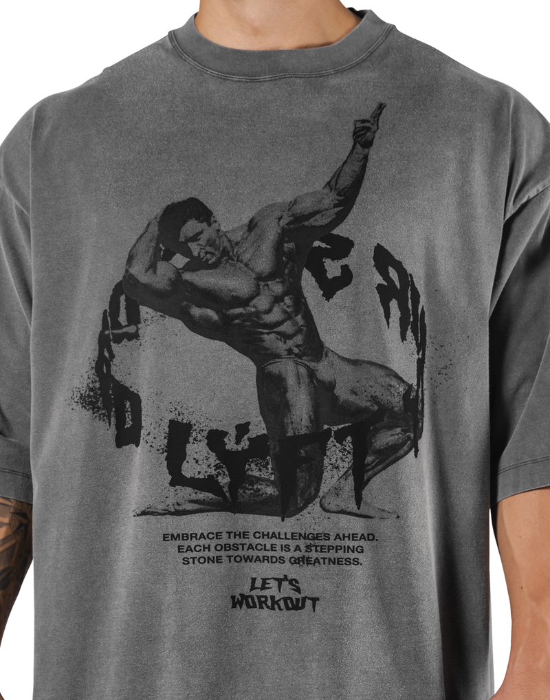 Legend Graphic Vintage Extra Big T-Shirt - Grey