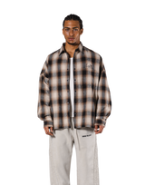 Oversize Flannel Shirt - Brown