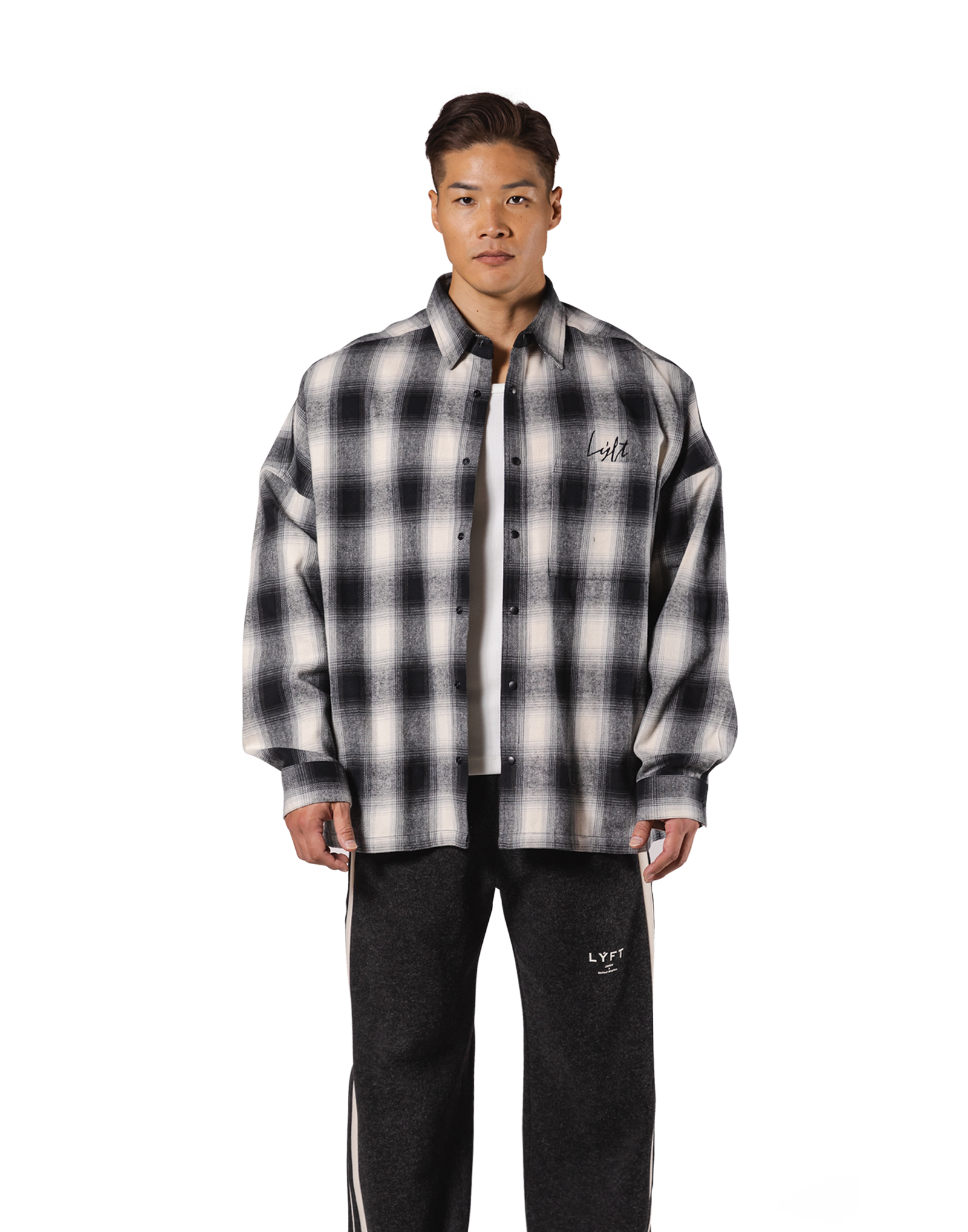 Oversize Flannel Shirt - Black – LÝFT Oversize Flannel Shirt - Black – LÝFT