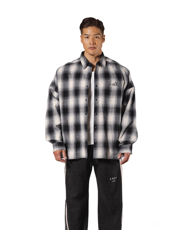 Oversize Flannel Shirt - Black