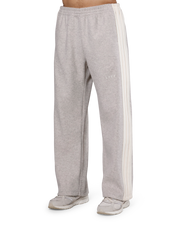 Wide Line Wool Like Pants - Grey