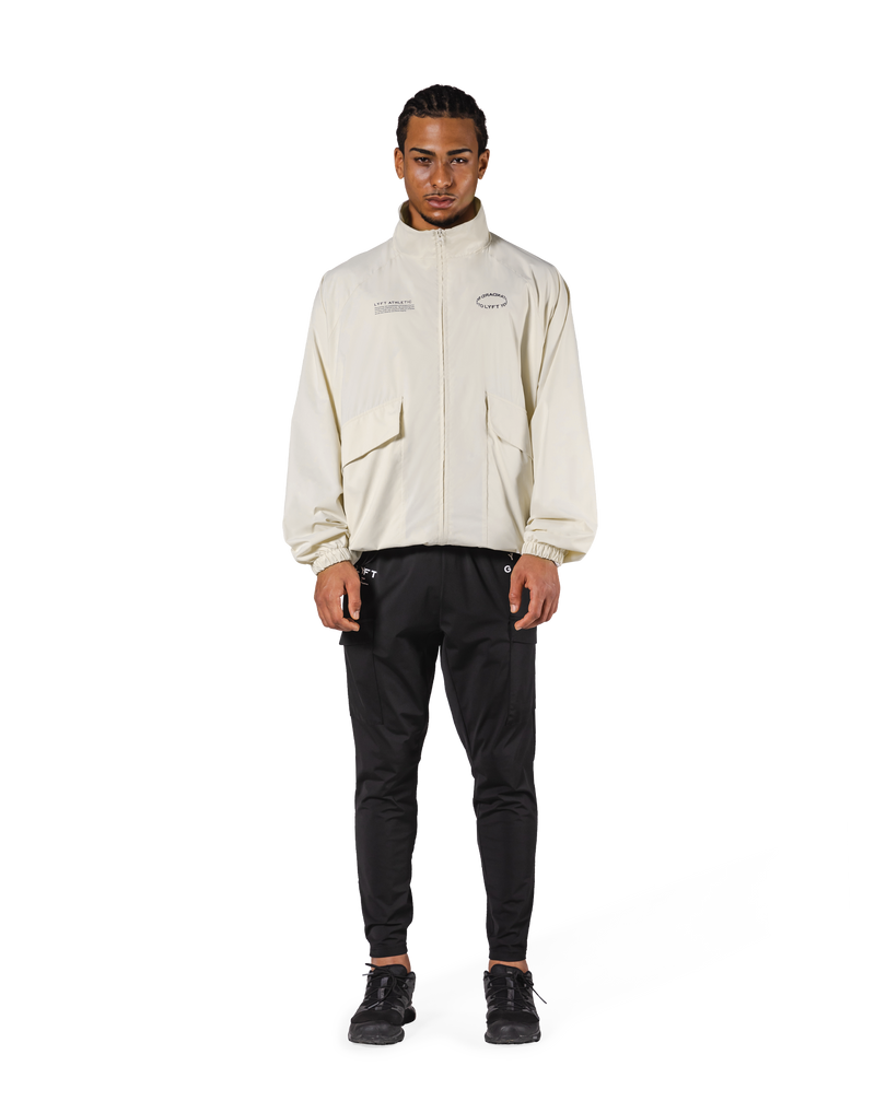 Basic Nylon Zip Up Jacket - Ivory