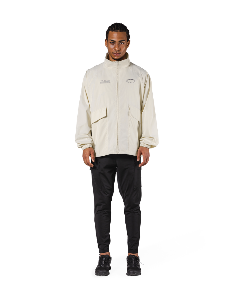 Basic Nylon Zip Up Jacket - Ivory