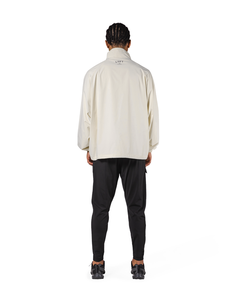 Basic Nylon Zip Up Jacket - Ivory