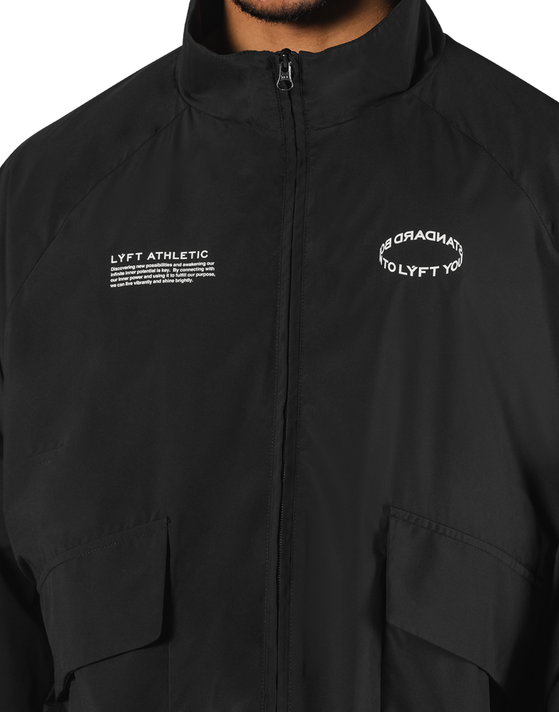 Basic Nylon Zip Up Jacket - Black – LÝFT Basic Nylon Zip Up Jacket - Black – LÝFT