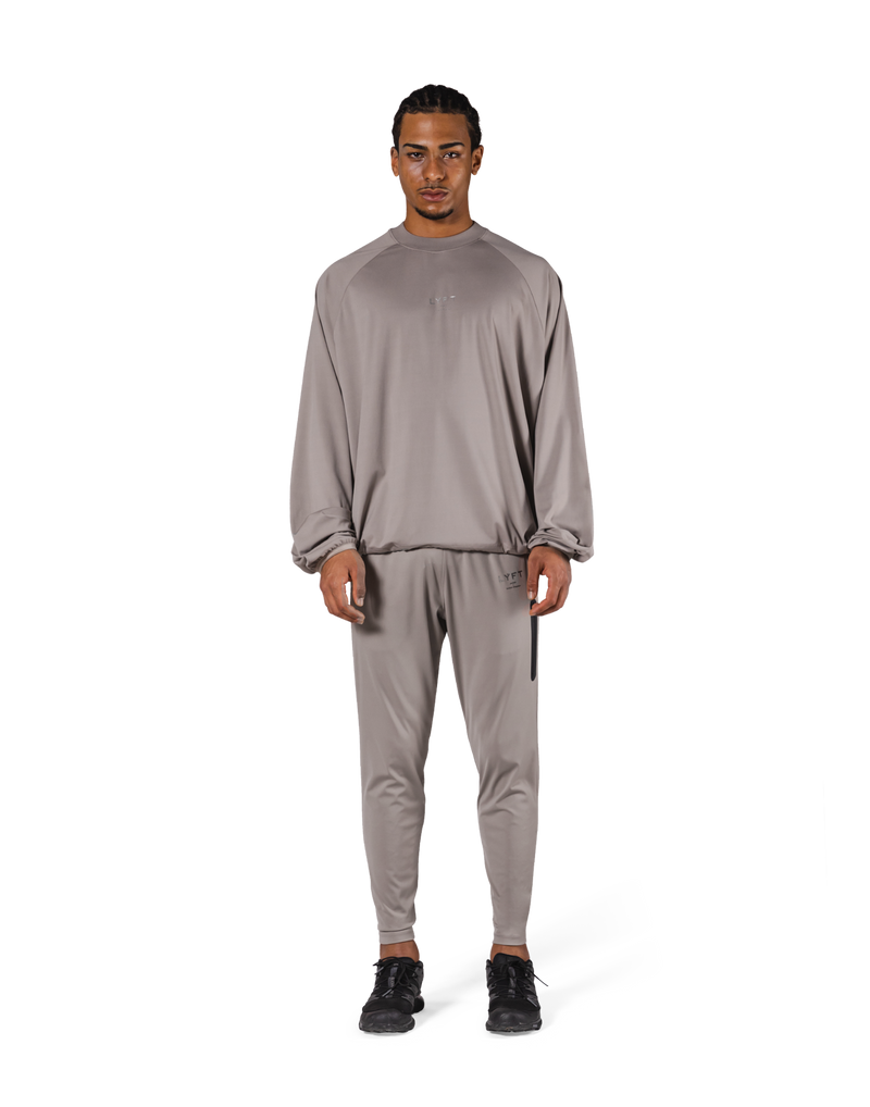 2Way Stretch Relaxed Pullover Tops - Beige