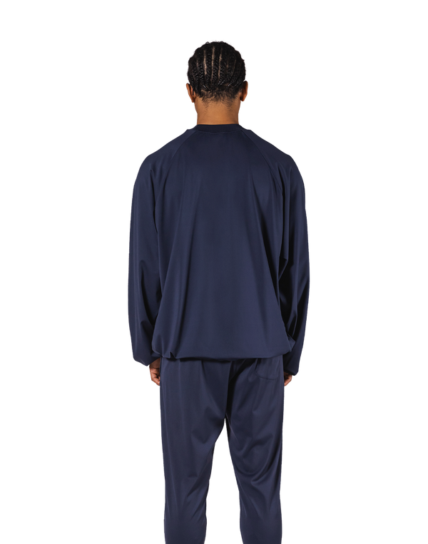 2Way Stretch Relaxed Pullover Tops - Navy