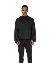 2Way Stretch Relaxed Pullover Tops - Black