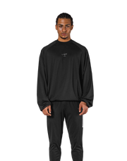 2Way Stretch Relaxed Pullover Tops - Black