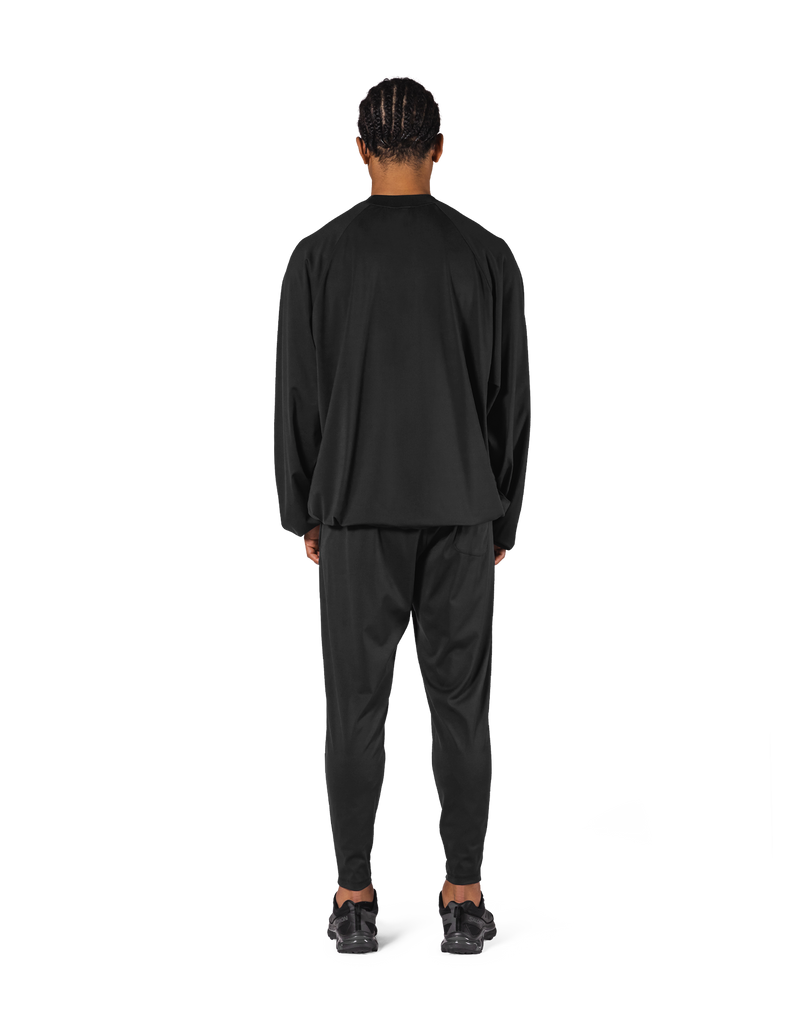 2Way Stretch Relaxed Pullover Tops - Black